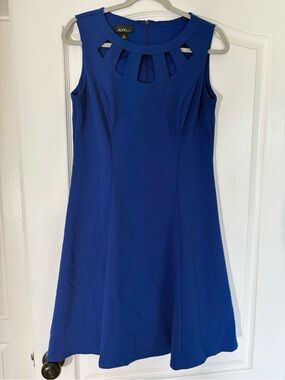ALYX Dress Royal Blue Cutout Neckline A-Line Dress Size 12